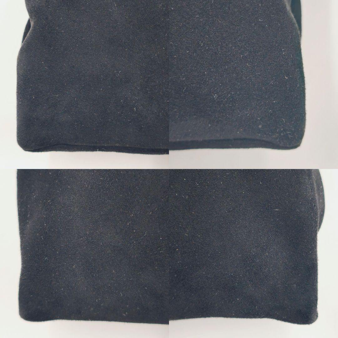MIU MIU Hand Bag Tote Purse Logo Suede Black Authentic