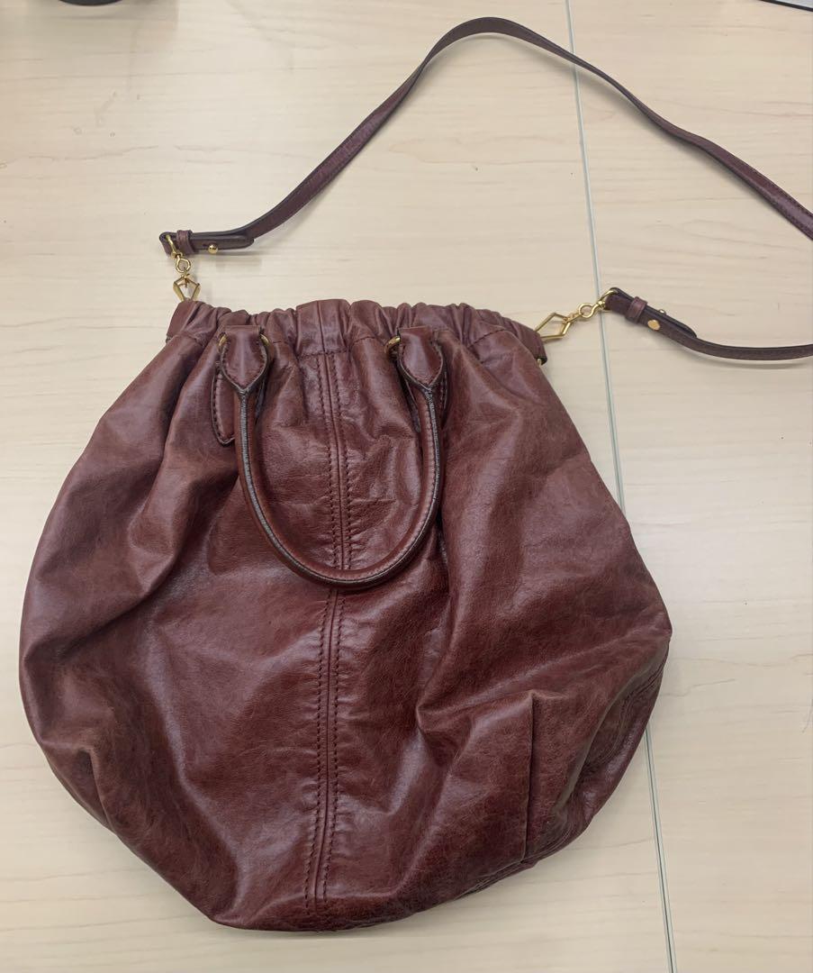 MIU MIU Shoulder Bag Purse 2way Red Purple Authentic