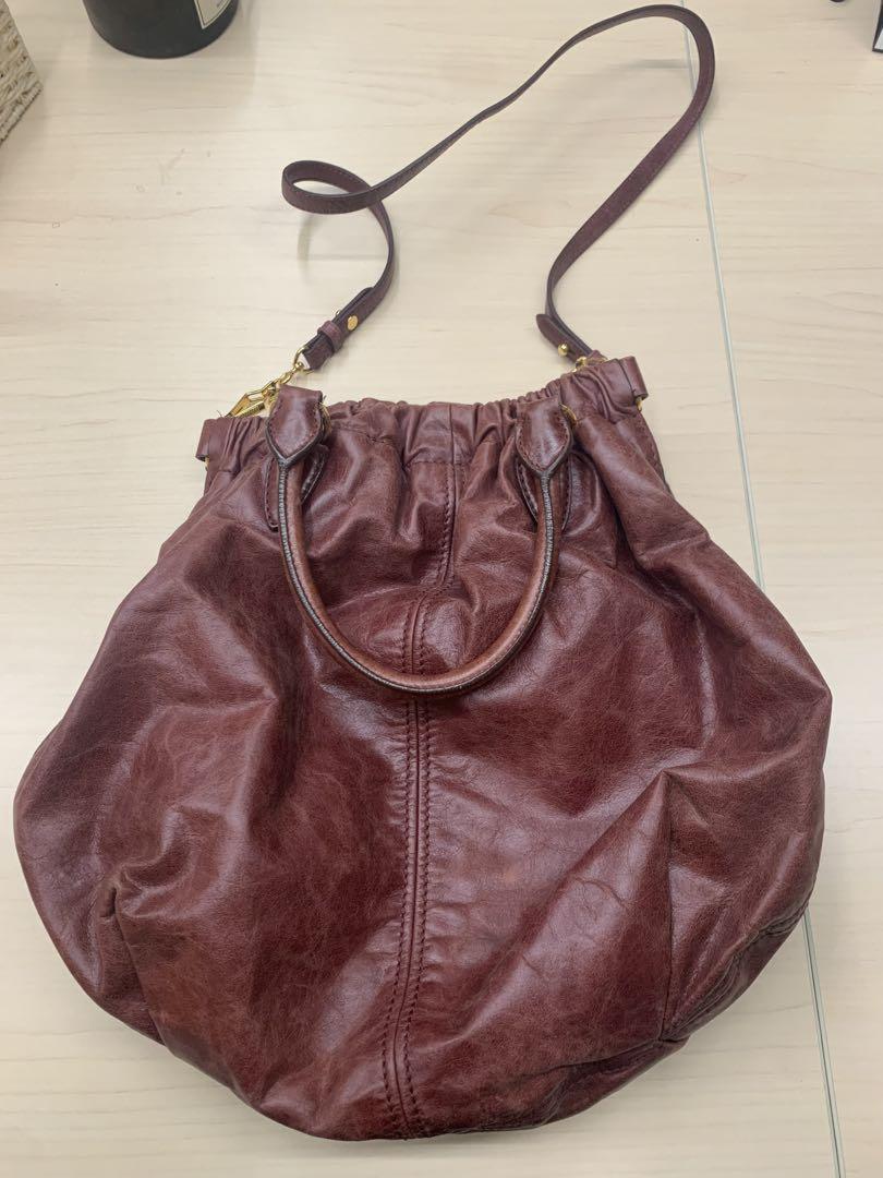 MIU MIU Shoulder Bag Purse 2way Red Purple Authentic