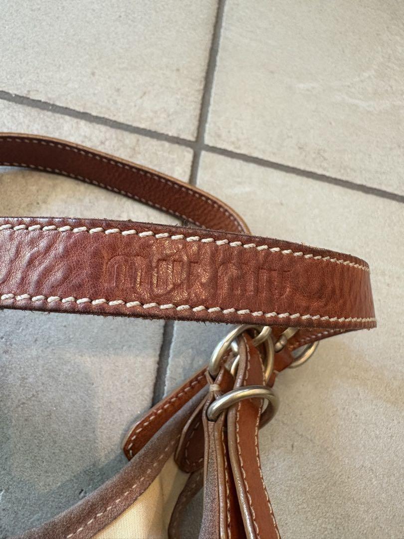 MIU MIU Hand Shoulder Bag Tote Purse Suede Authentic