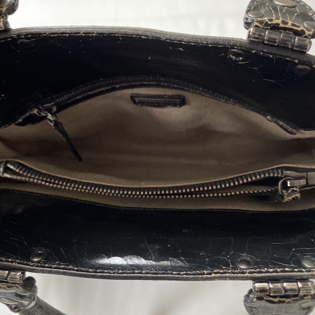 MIU MIU Hand Bag Tote Purse Logo Leather Canvas Authentic