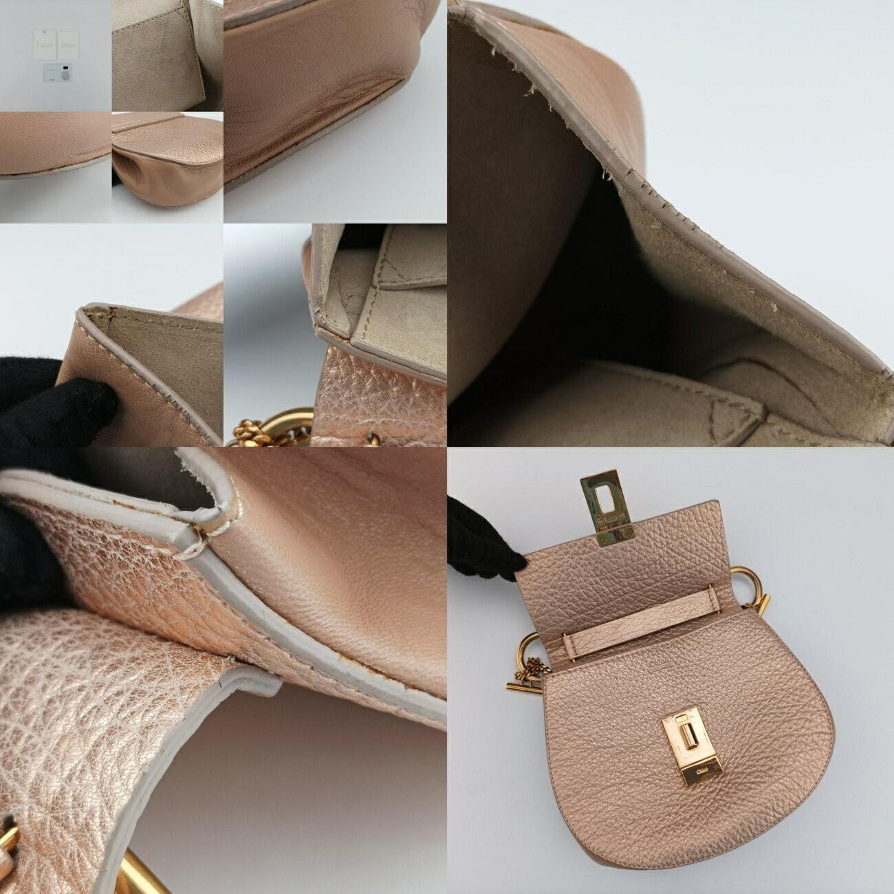 Chloe Shoulder Bag Purse Drew Leather Pink Authentic