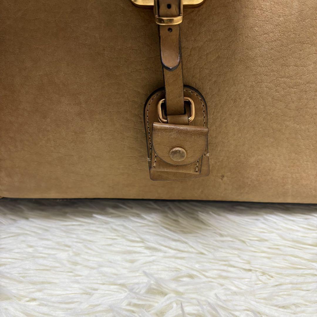 Chloe Hand Shoulder Bag Tote Purse 2way Leather Camel Brown Authentic