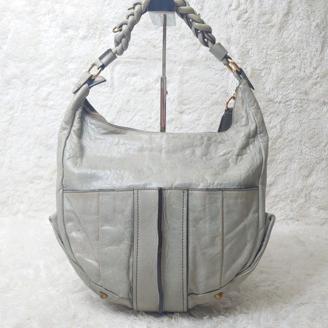 Chloe Shoulder Bag Purse Eloise Leather Gray Authentic