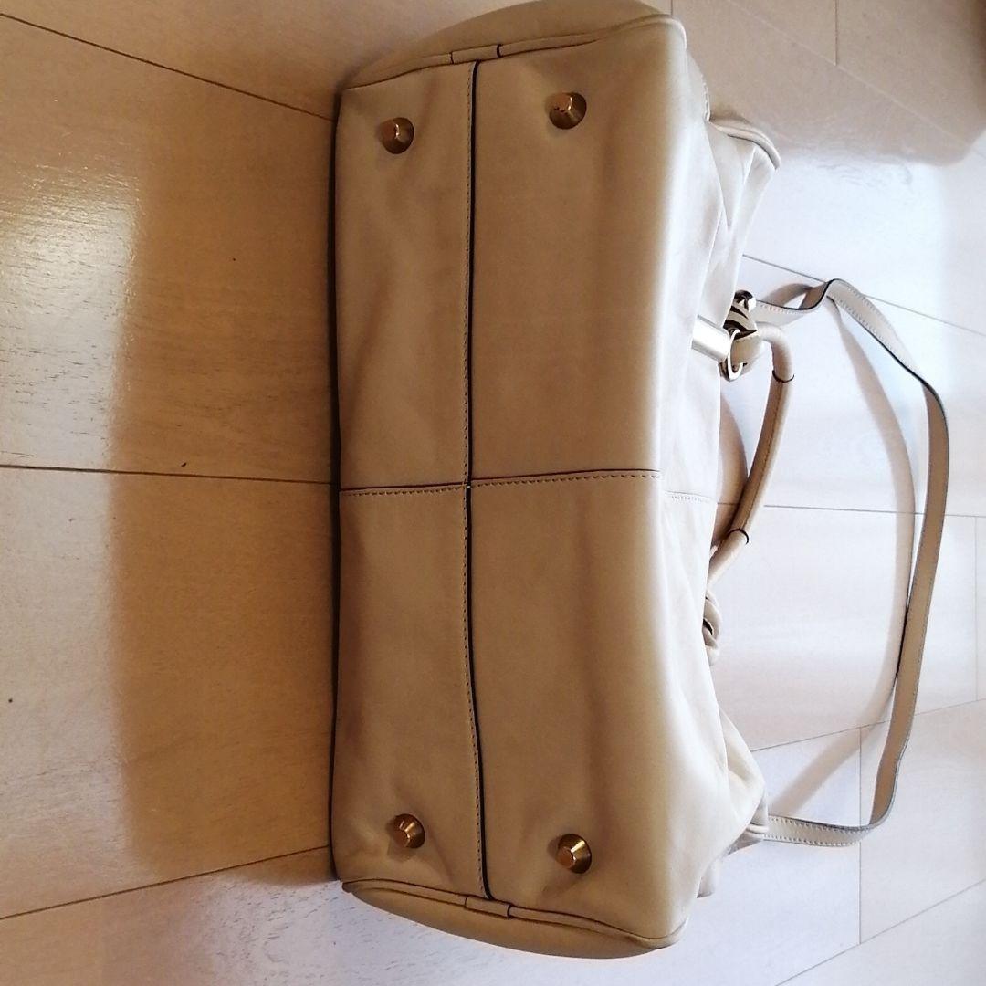 Chloe Hand Shoulder Bag Tote Purse Leather Beige Authentic