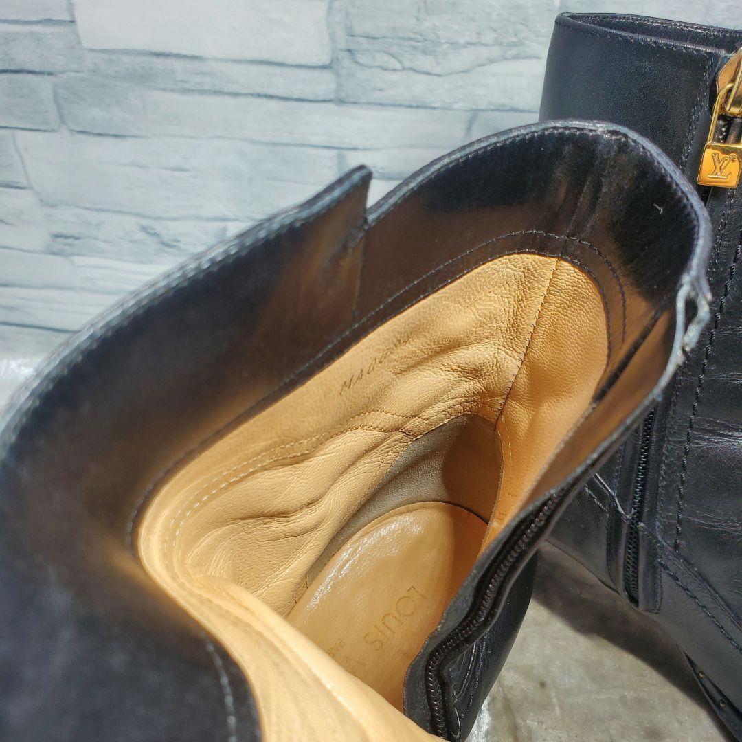 Louis Vuitton Short Boots Shoes EU 36.5 US 6.5 Leather Black Authentic