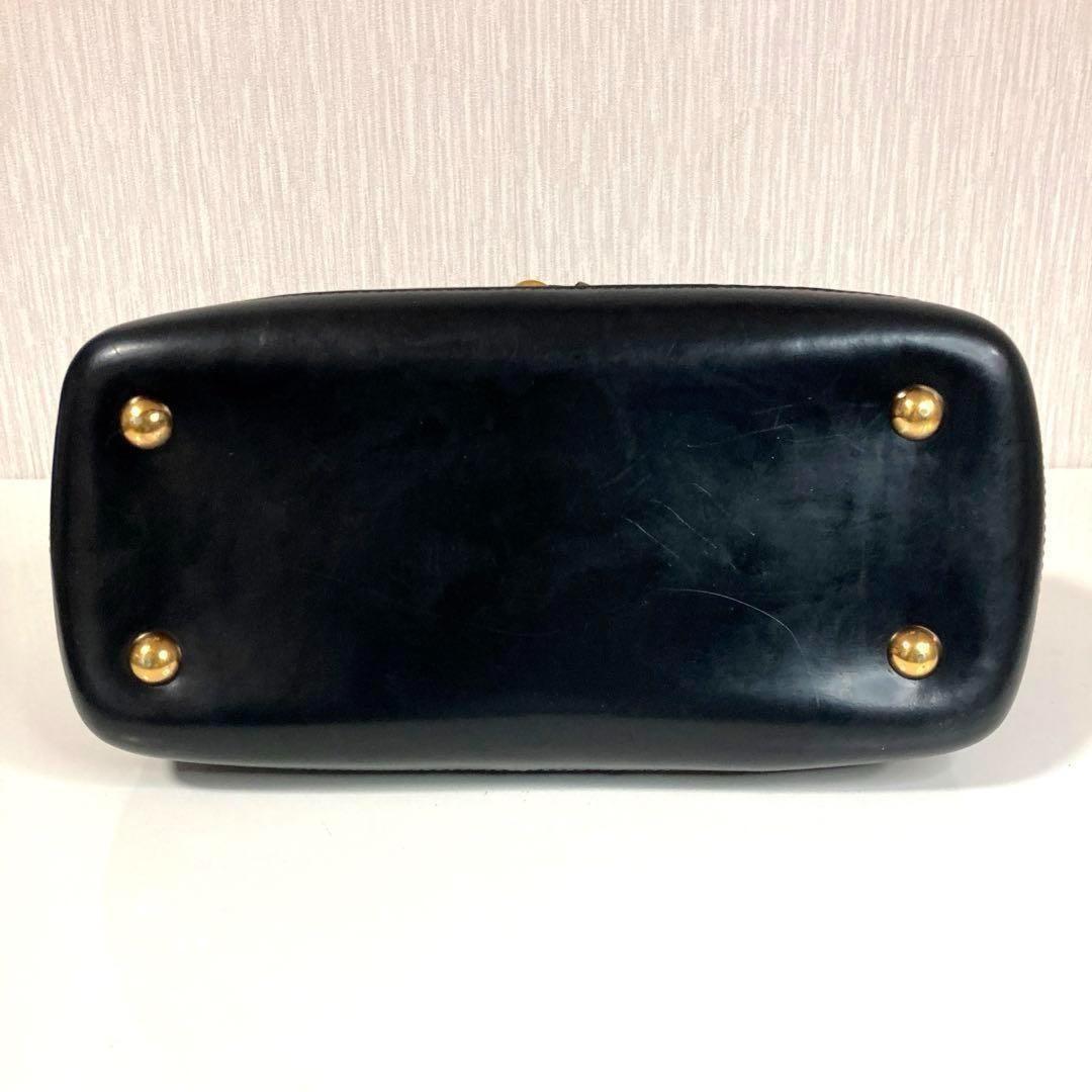 CELINE Hand Bag Tote Purse Leather Dark Brown Authentic