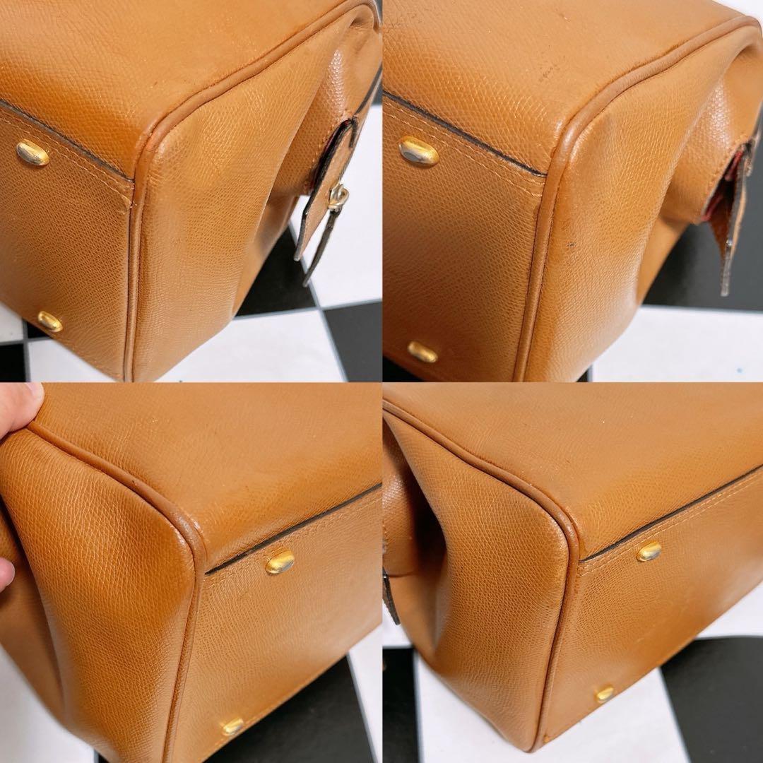 CELINE Hand Bag Tote Purse Leather Camel Authentic