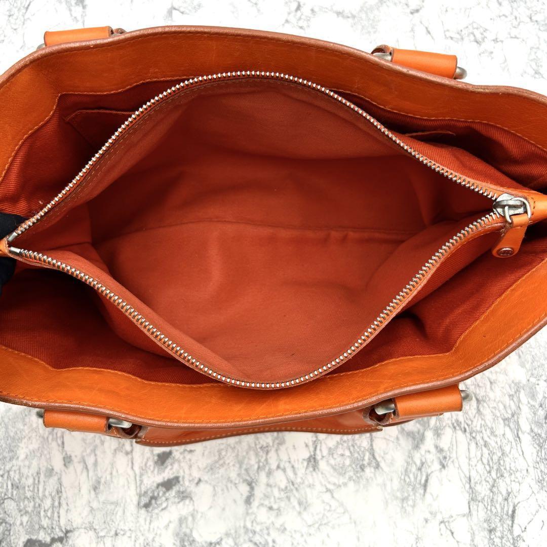 CELINE Hand Bag Tote Purse Boogie Leather Orange Authentic