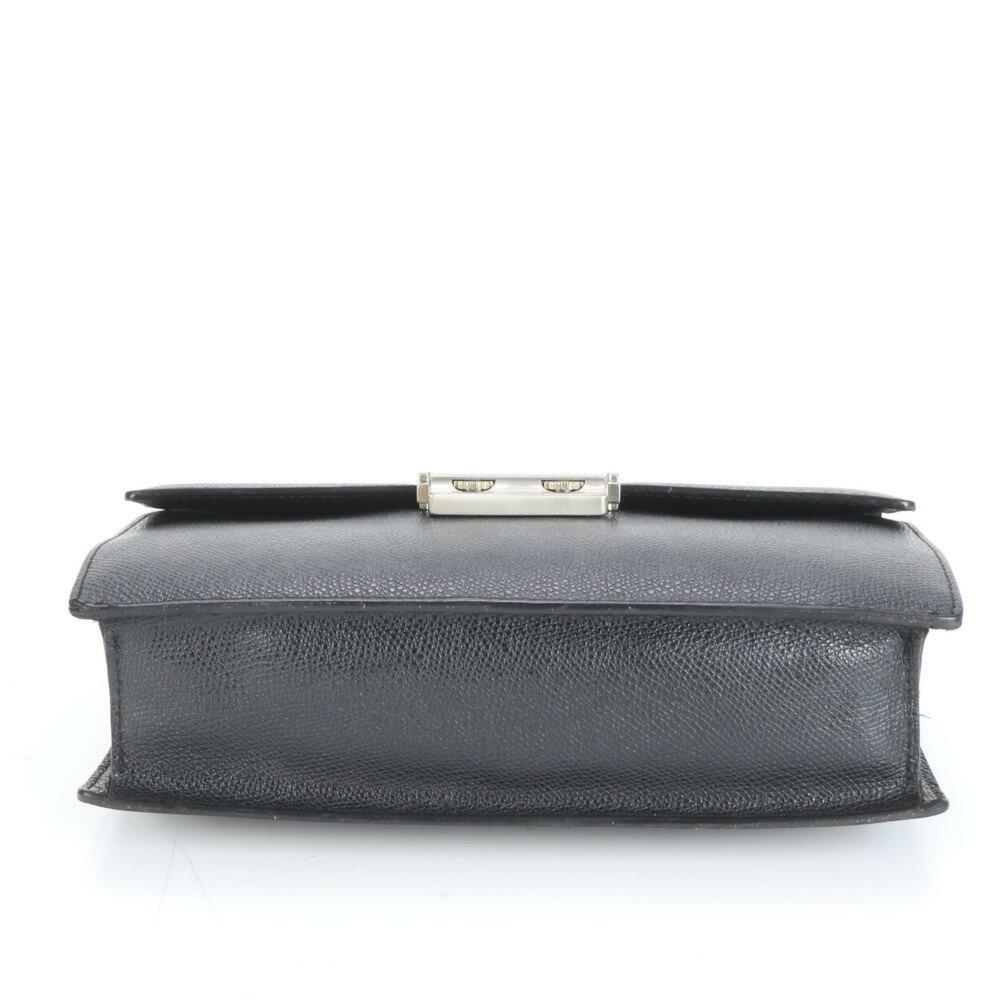 VERSACE Clutch Bag Second Bag Business Leather Black Authentic