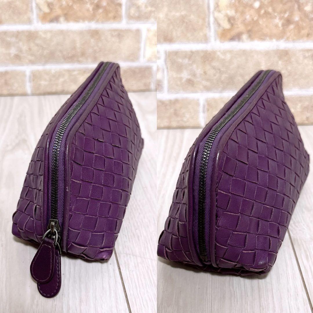 BOTTEGA VENETA Accessory Pouch Hand Pouch Intrecciato Leather Authentic