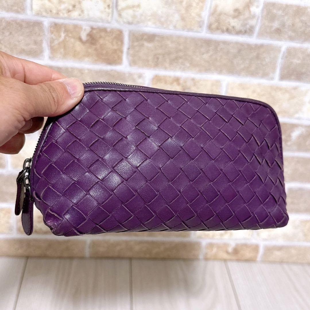 BOTTEGA VENETA Accessory Pouch Hand Pouch Intrecciato Leather Authentic