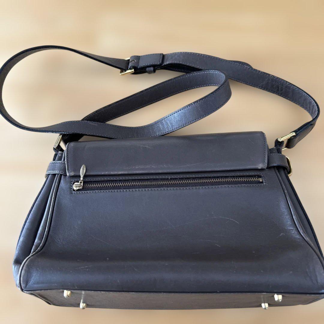 Valentino Garavani Shoulder Bag Purse Leather Gray Brown Authentic