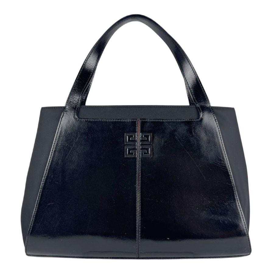 GIVENCHY Hand Bag Tote Purse 4G Nylon Leather Black Authentic