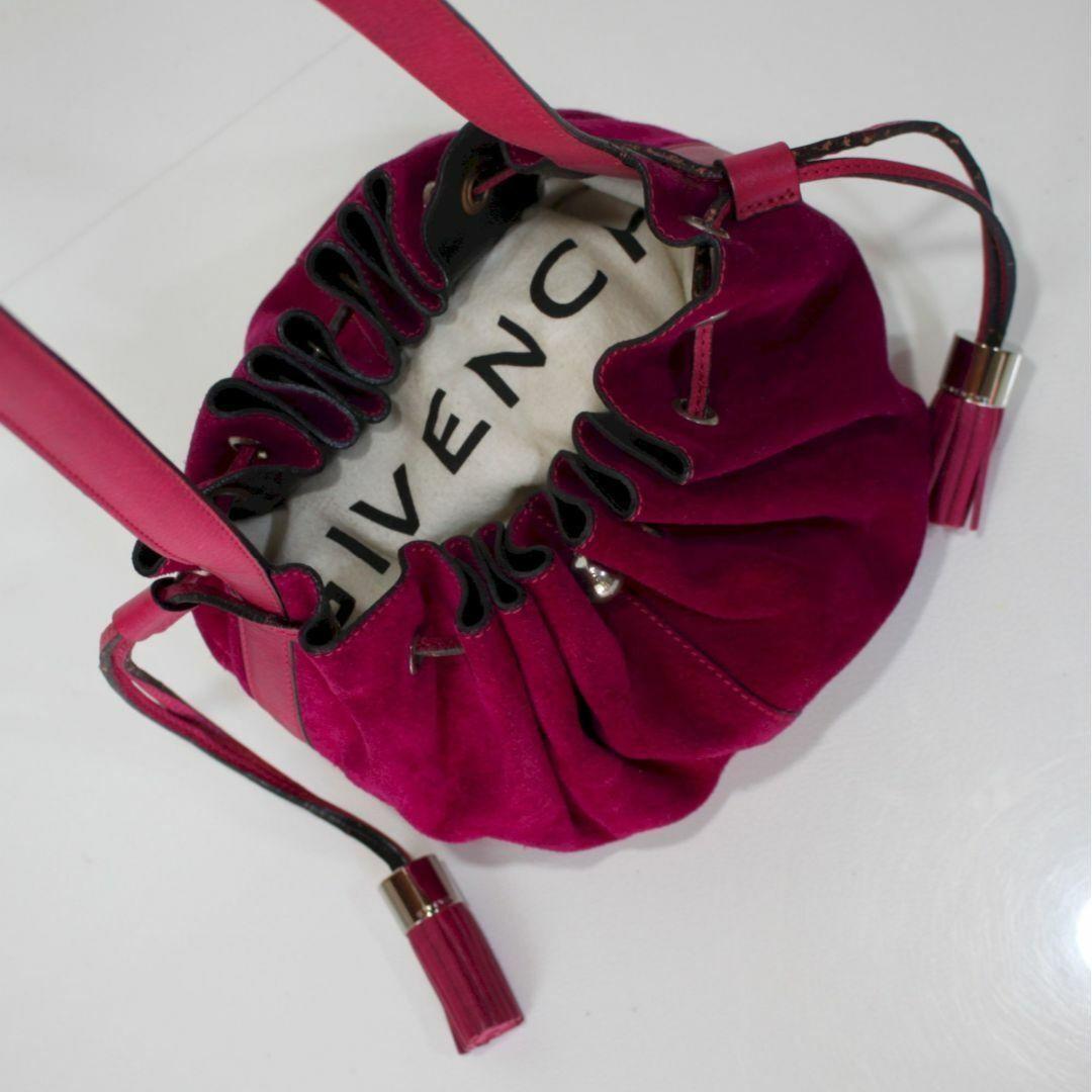 GIVENCHY Shoulder Bag Purse Suede Wine Red Authentic