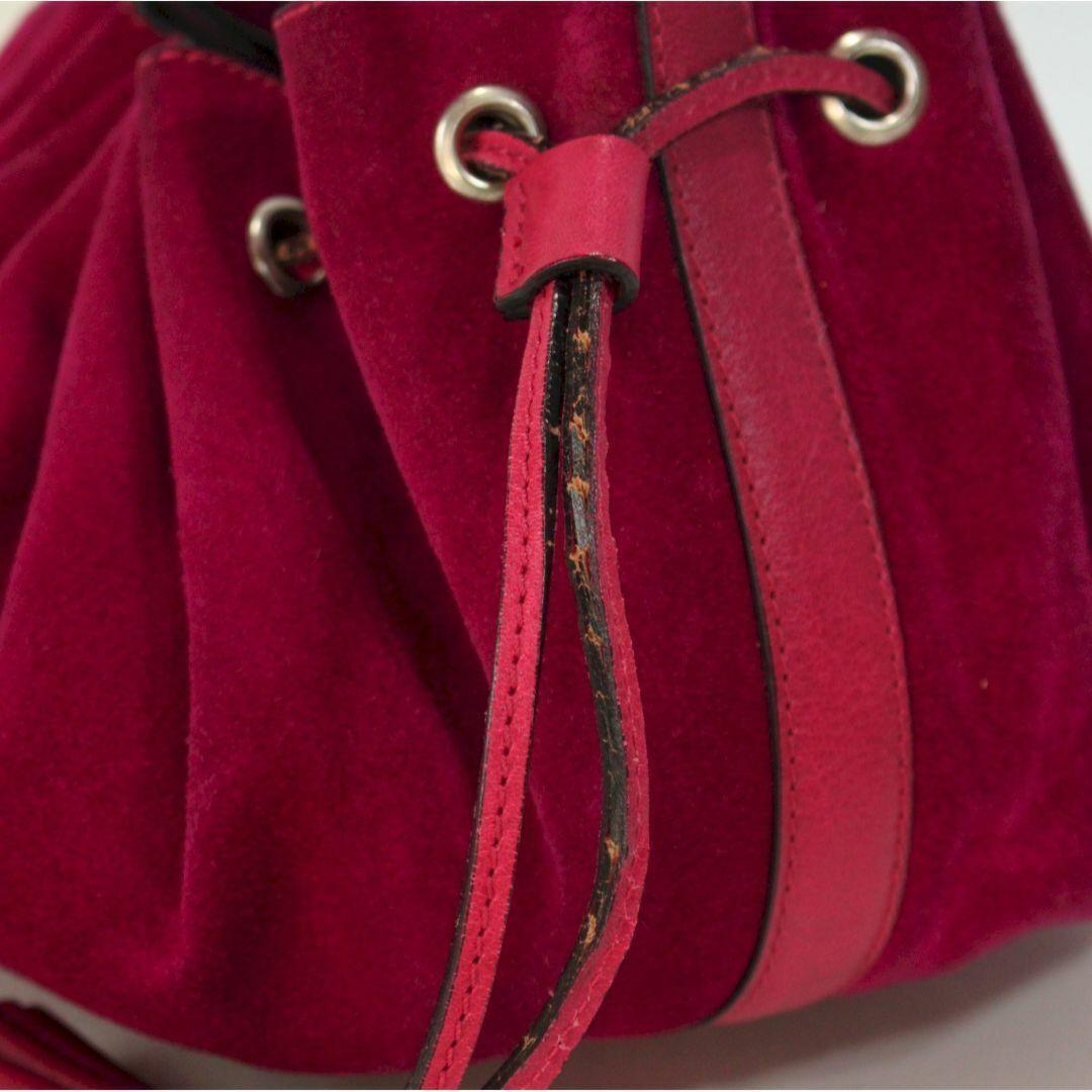 GIVENCHY Shoulder Bag Purse Suede Wine Red Authentic