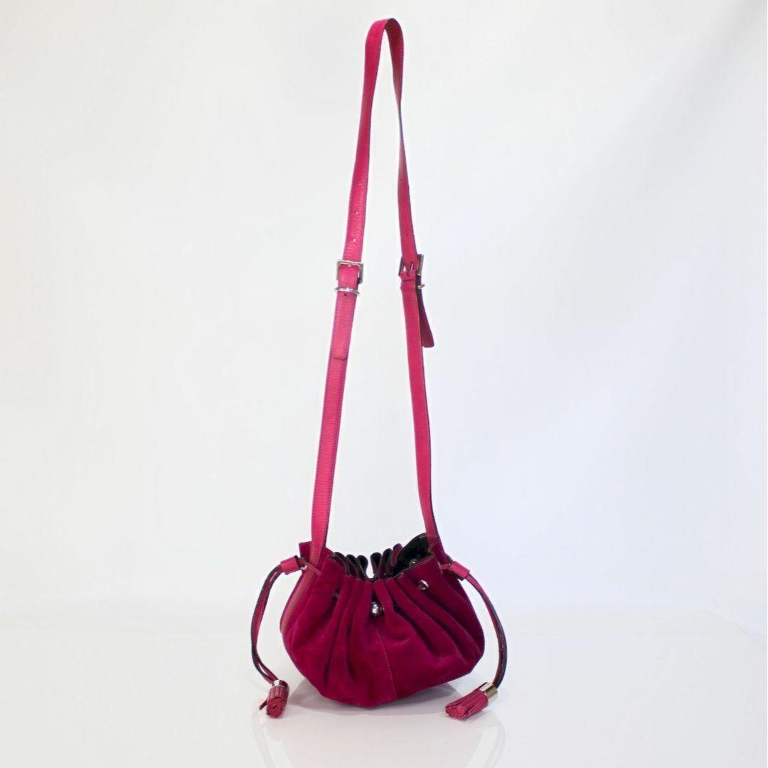 GIVENCHY Shoulder Bag Purse Suede Wine Red Authentic