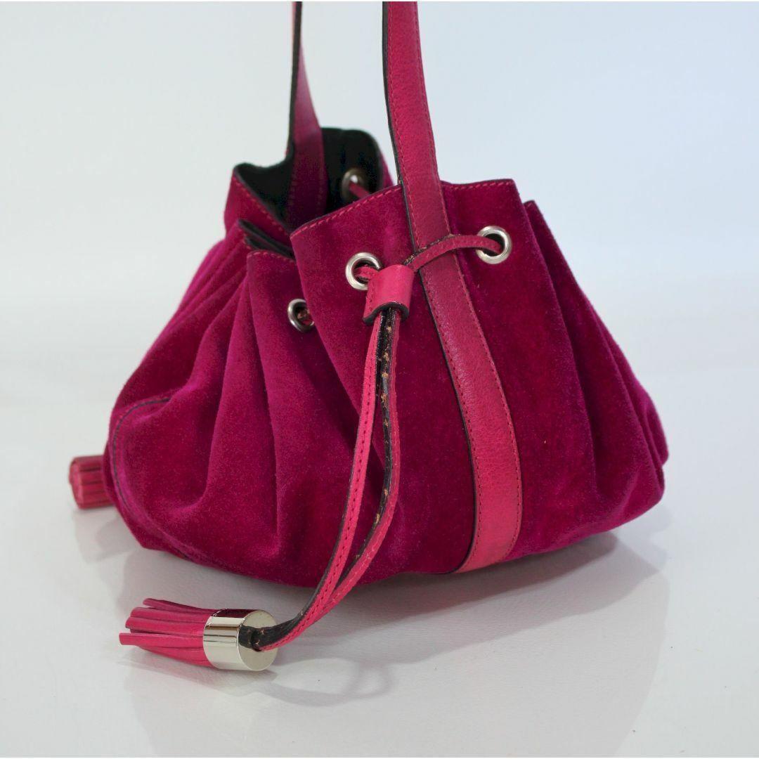 GIVENCHY Shoulder Bag Purse Suede Wine Red Authentic