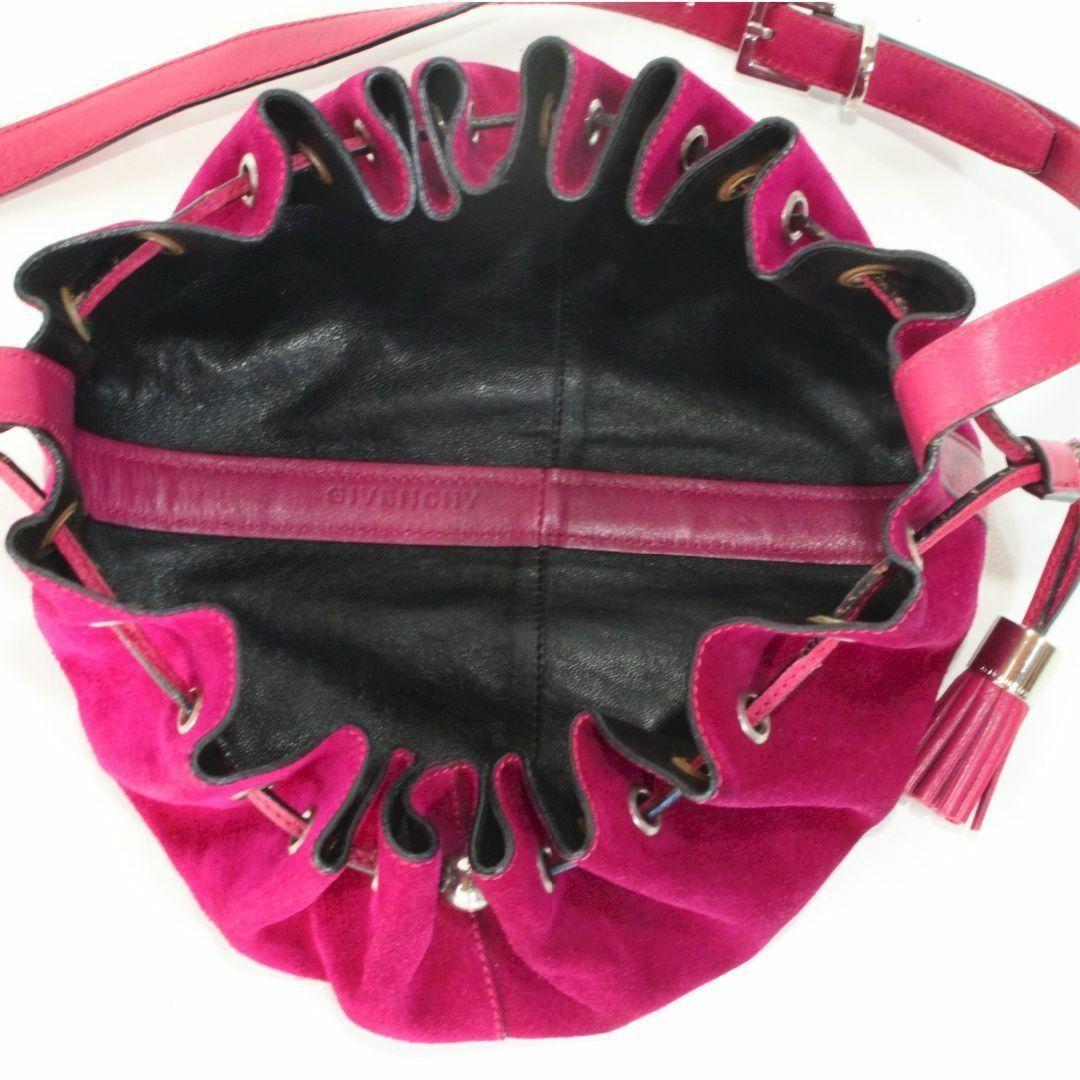 GIVENCHY Shoulder Bag Purse Suede Wine Red Authentic