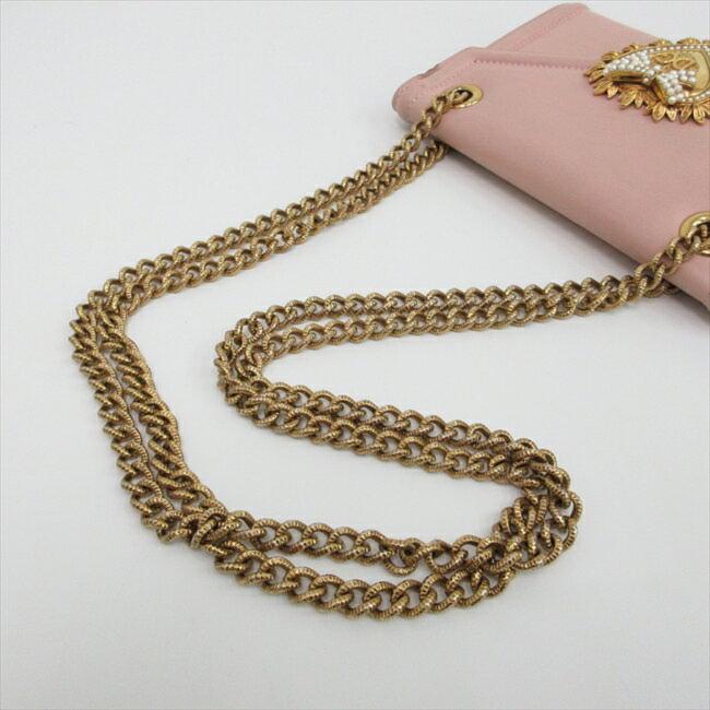 Dolce & Gabbana Shoulder Bag Purse Chain Pink Authentic