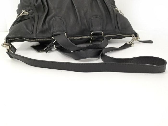 Dolce & Gabbana Hand Shoulder Bag Tote Purse 2way Leopard Leather Black Auth