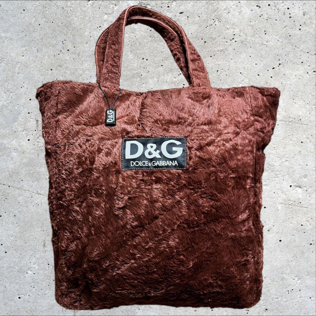 Dolce & Gabbana Hand Bag Tote Purse Brown Authentic