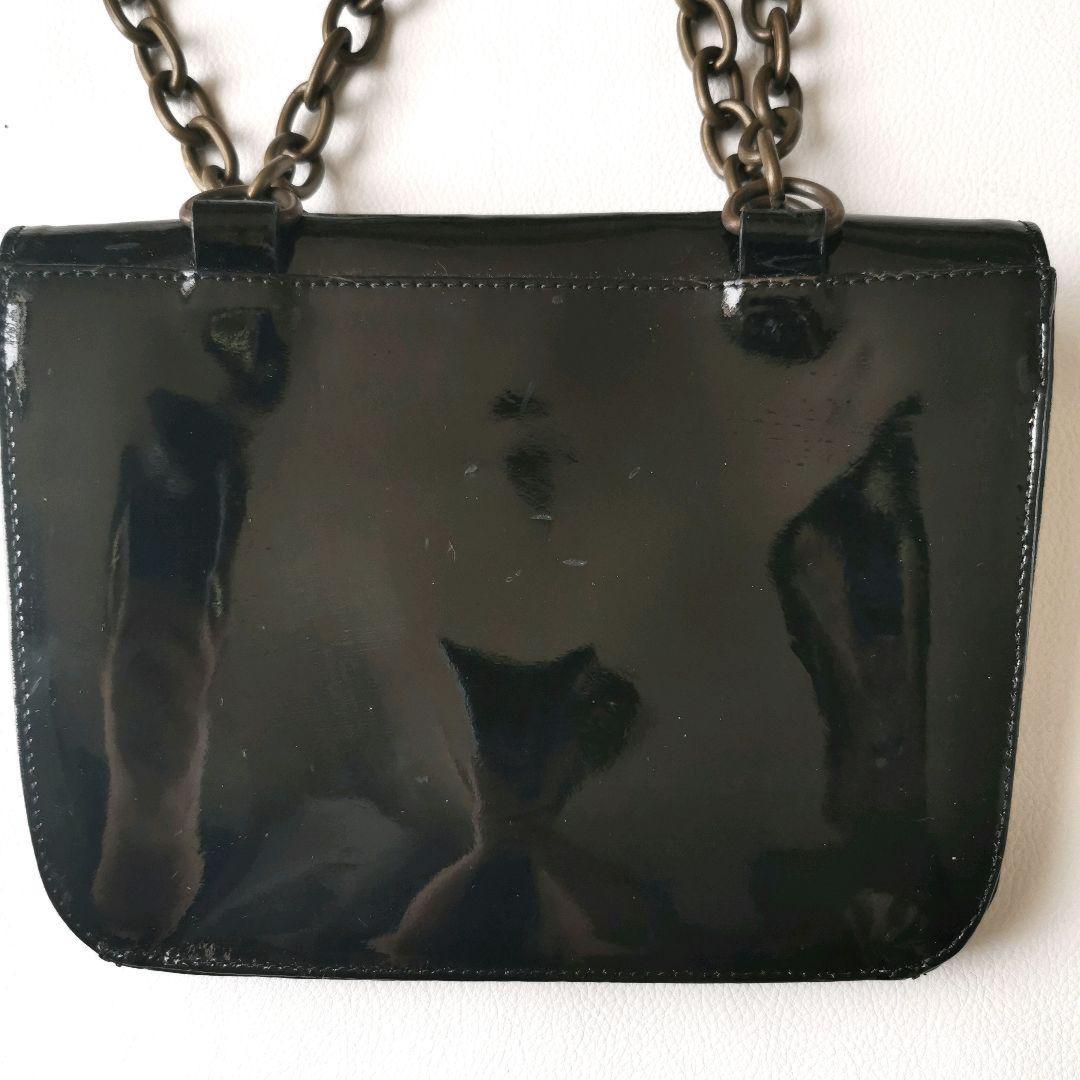 Dolce & Gabbana Hand Bag Tote Purse Chain Black Authentic