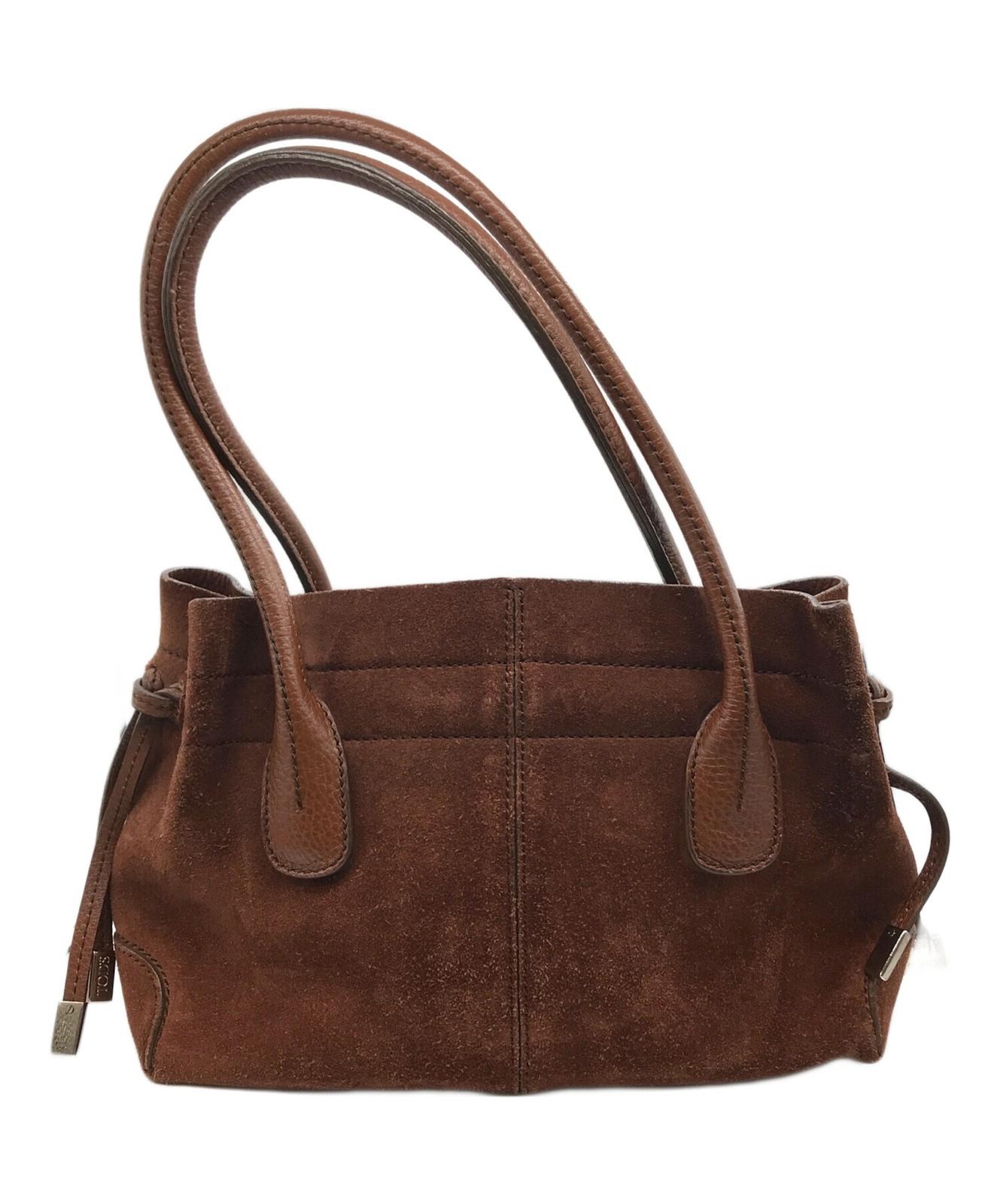 TOD'S Hand Bag Tote Purse Brown Authentic
