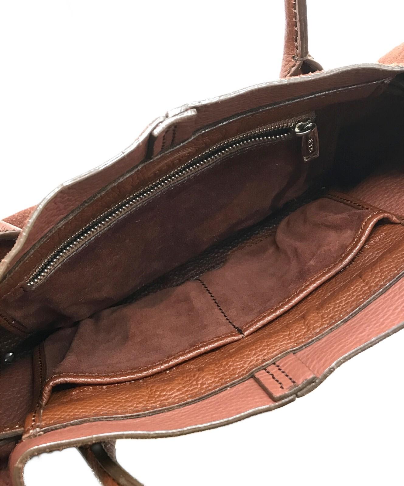 TOD'S Hand Bag Tote Purse Brown Authentic