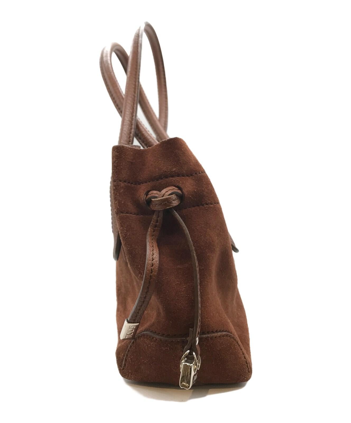 TOD'S Hand Bag Tote Purse Brown Authentic