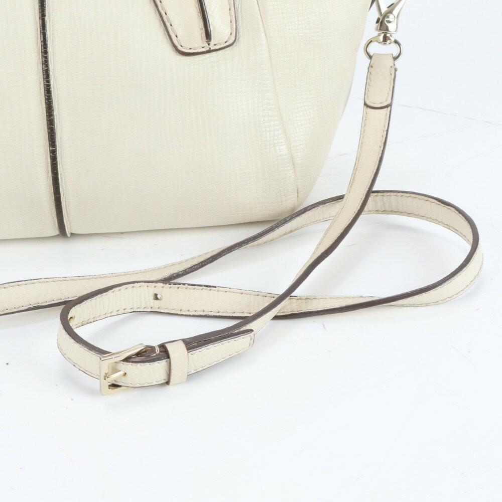 TOD'S Hand Shoulder Bag Tote Purse 2way D-Styling Leather White Authentic