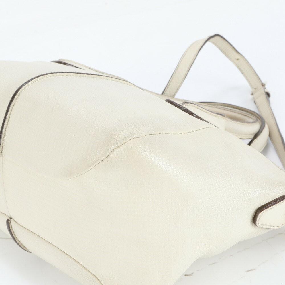 TOD'S Hand Shoulder Bag Tote Purse 2way D-Styling Leather White Authentic