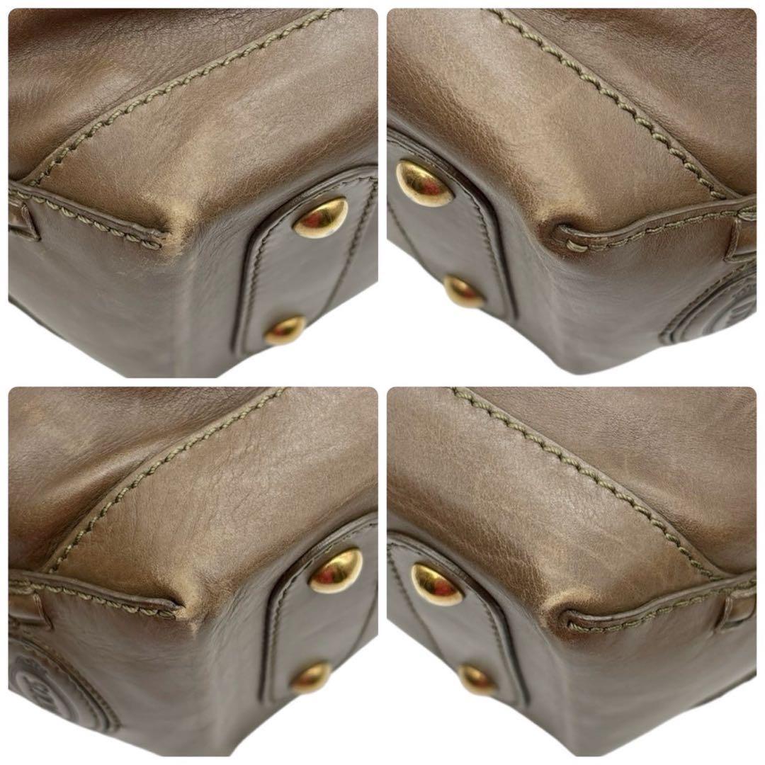 TOD'S Hand Bag Tote Purse Mini Boston Leather Brown Authentic