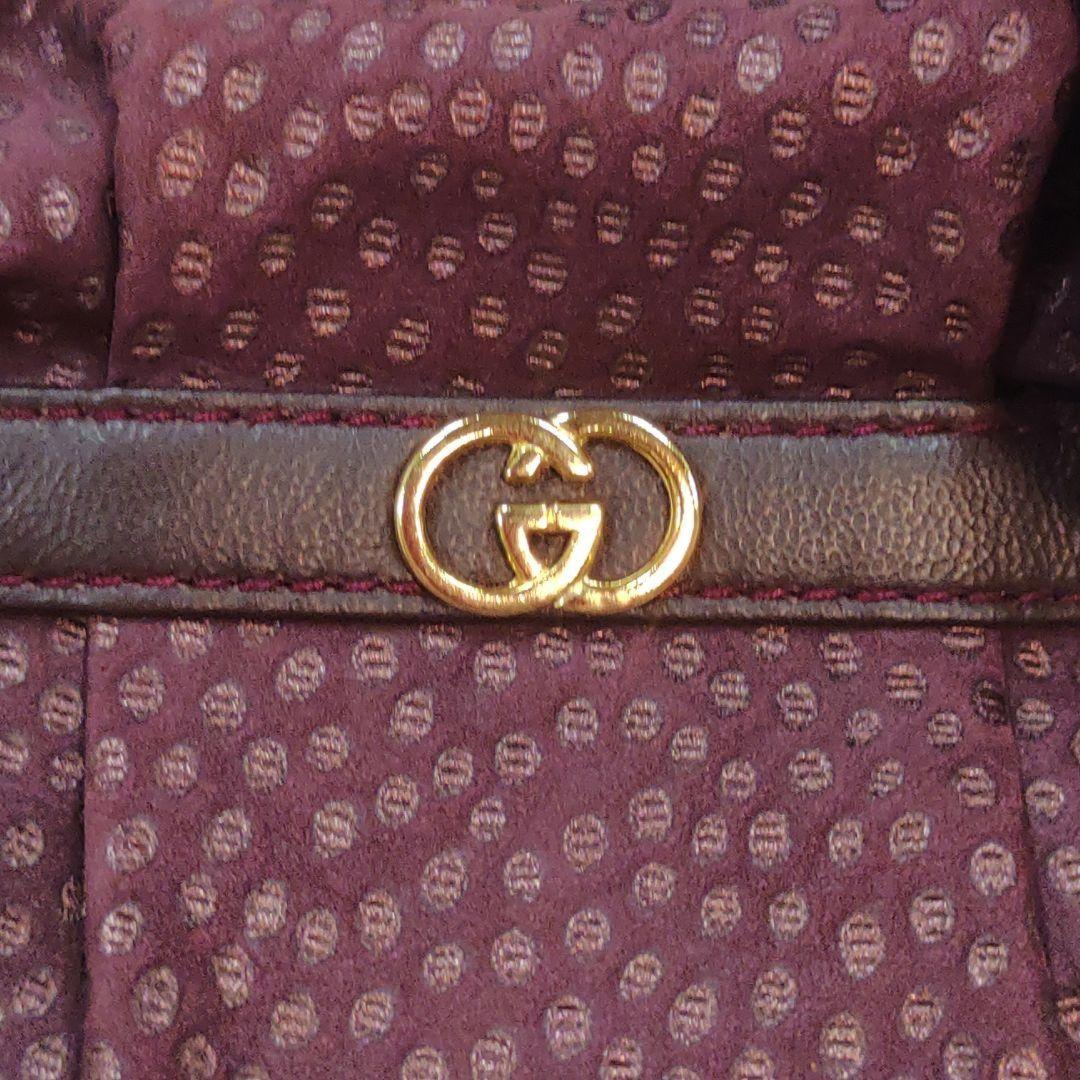 GUCCI Shoulder Bag Purse Interlocking G Leather Bordeaux Authentic