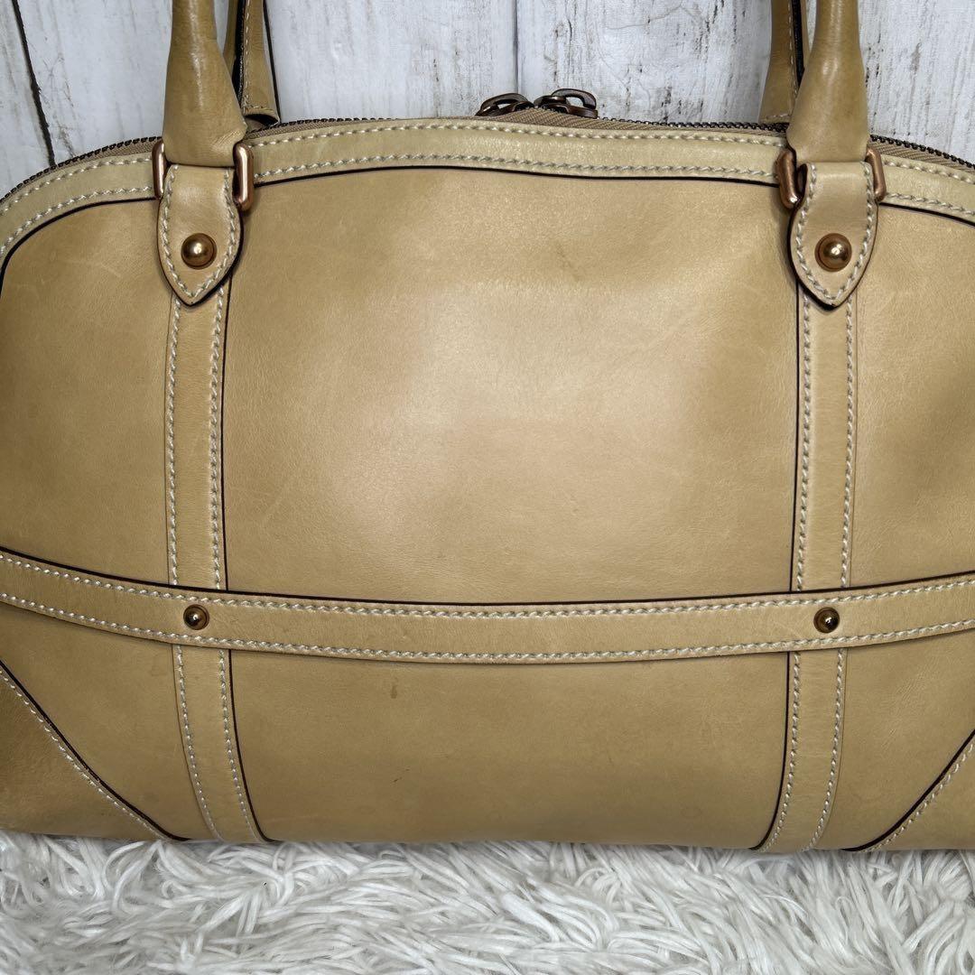 GUCCI Hand Bag Tote Purse Boston Bag Interlocking Leather Brown Authentic