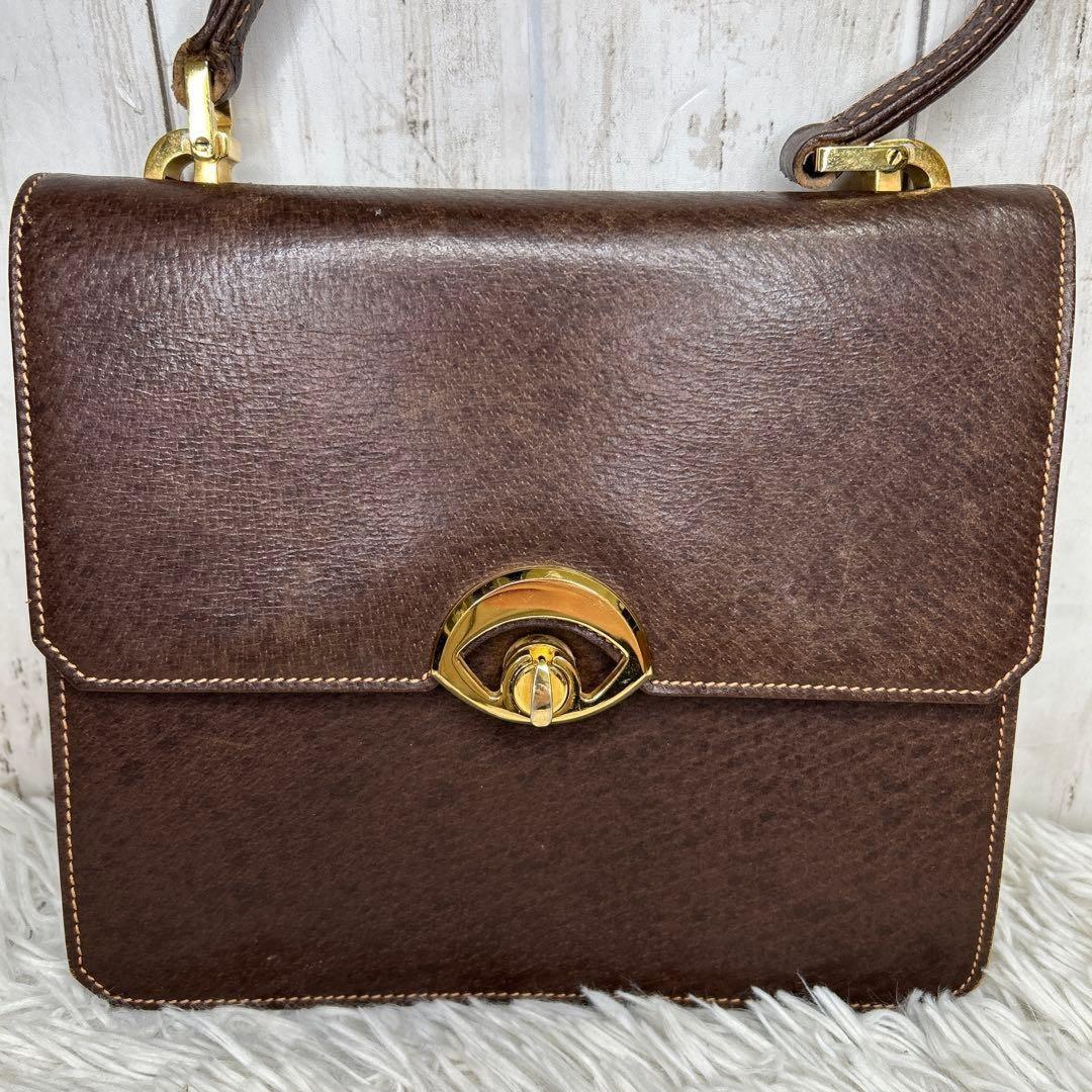 GUCCI Hand Bag Tote Purse OLD Leather Brown Authentic