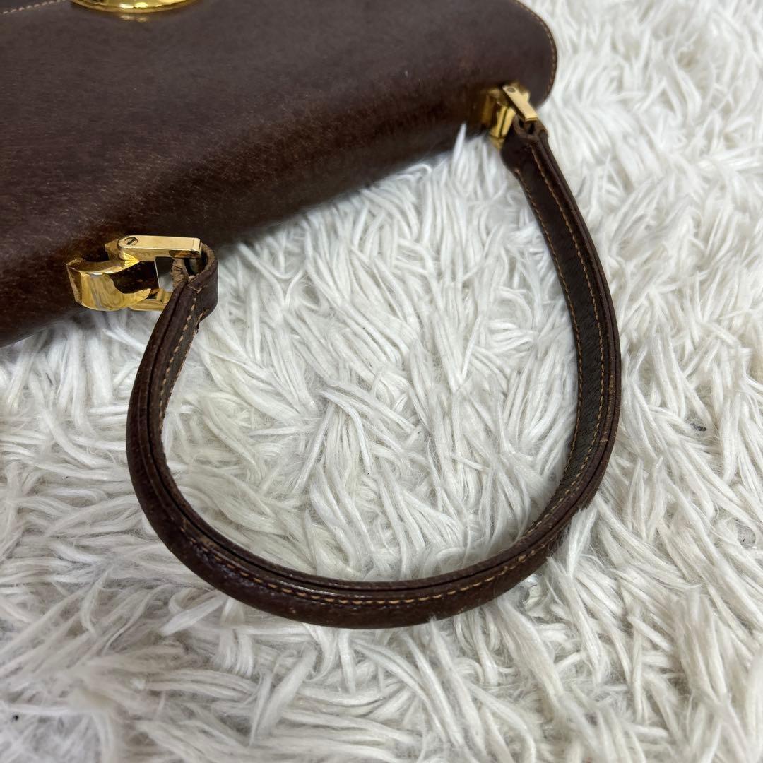 GUCCI Hand Bag Tote Purse OLD Leather Brown Authentic