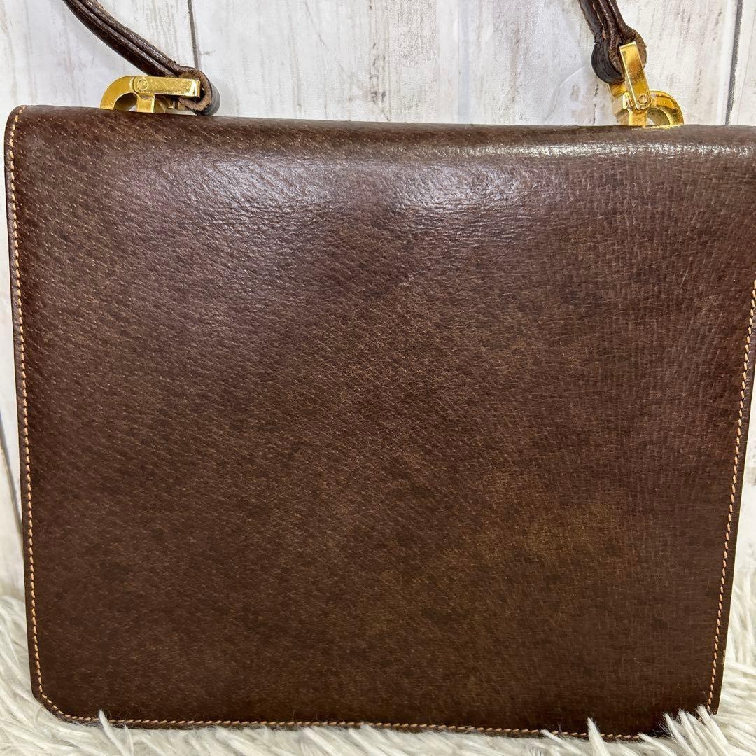 GUCCI Hand Bag Tote Purse OLD Leather Brown Authentic