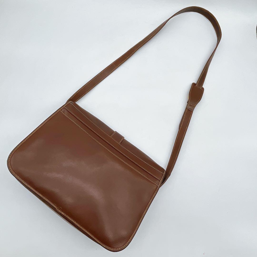 GUCCI Shoulder Bag Purse OLD GG Leather Brown Authentic