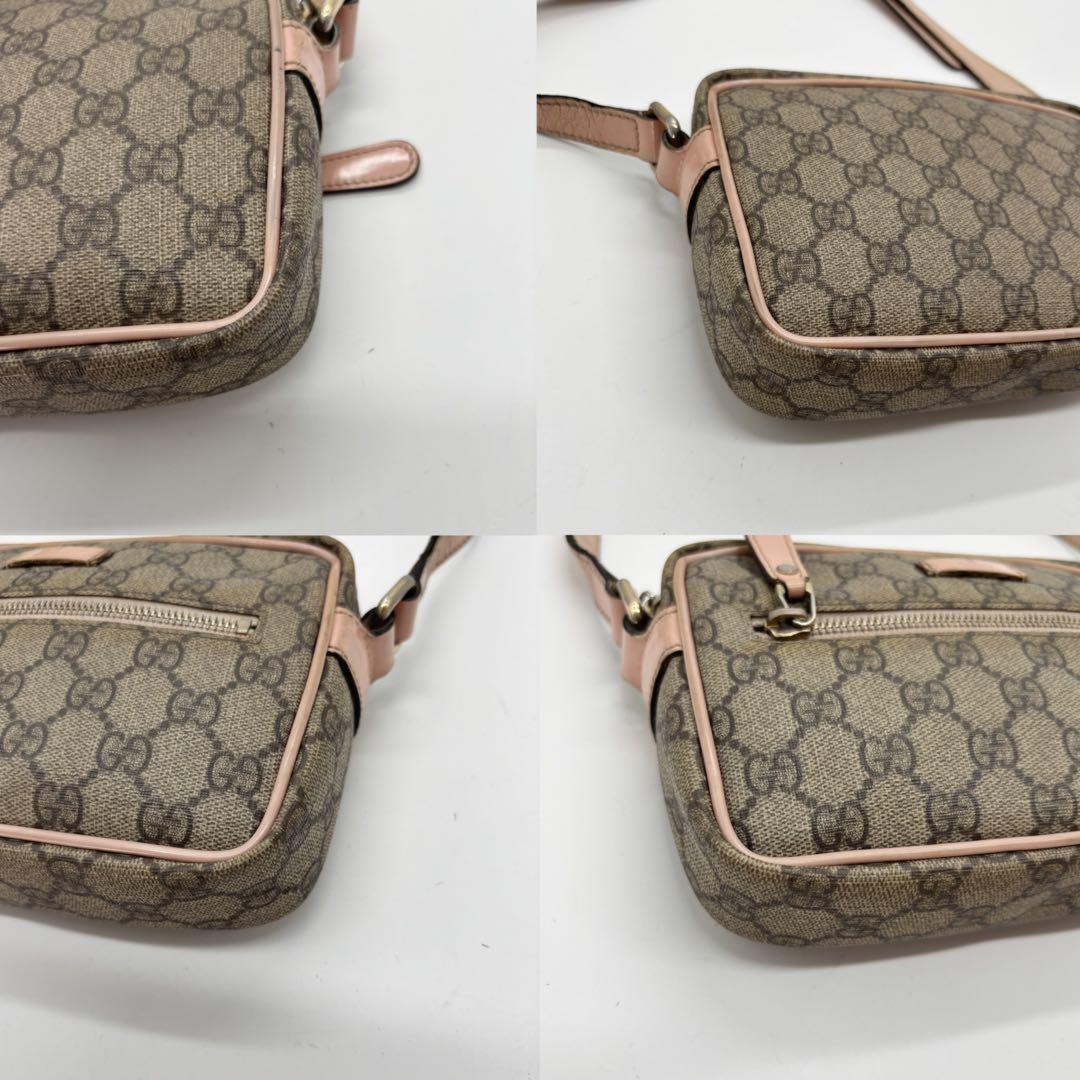 GUCCI Shoulder Bag Purse GG Leather PVC Pink Authentic