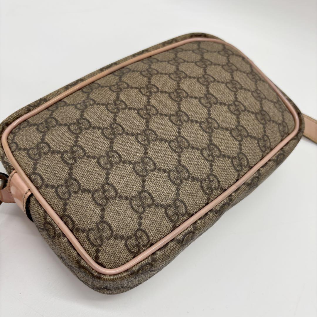 GUCCI Shoulder Bag Purse GG Leather PVC Pink Authentic