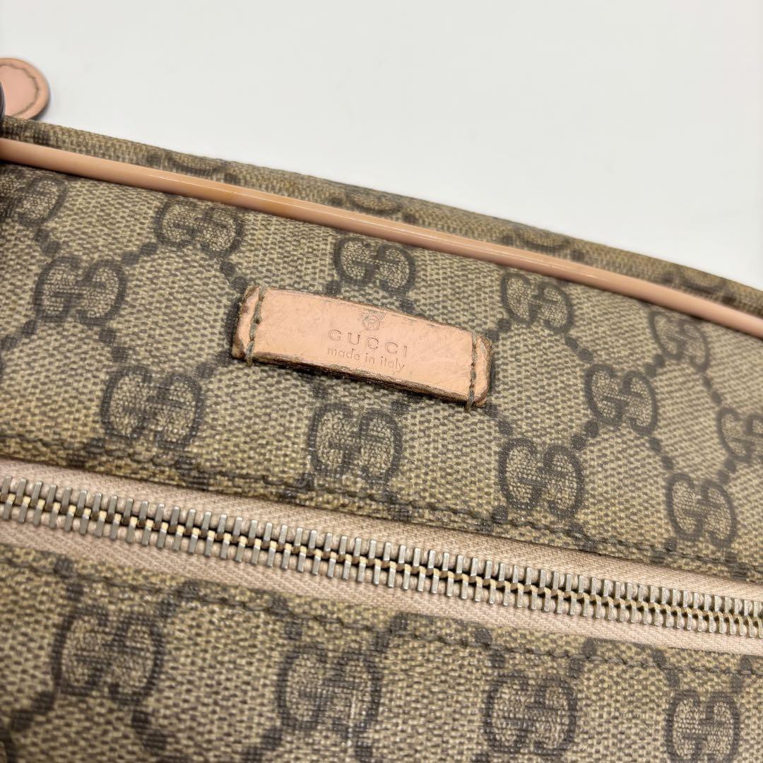 GUCCI Shoulder Bag Purse GG Leather PVC Pink Authentic