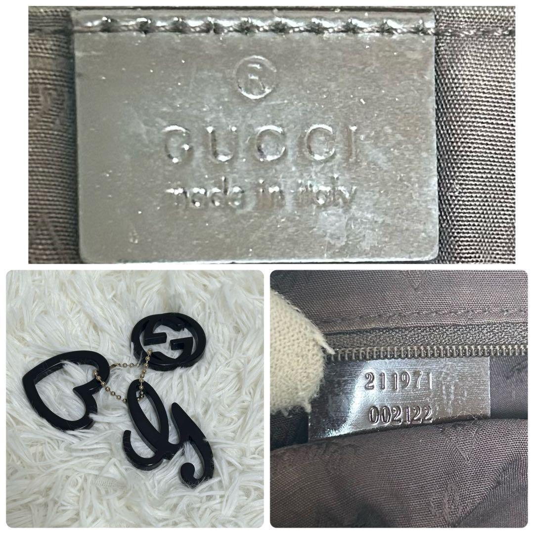 GUCCI Hand Bag Tote Purse Sherry Line GG Canvas Beige Brown Authentic