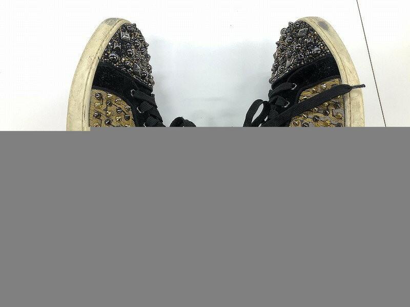 Christian Louboutin Sneakers Shoes High-cut Studs EU 44 US 11 Yellow Authentic
