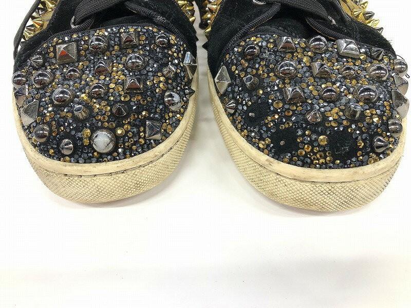 Christian Louboutin Sneakers Shoes High-cut Studs EU 44 US 11 Yellow Authentic