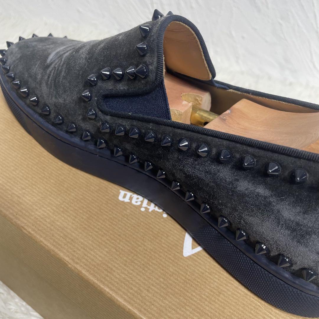 Christian Louboutin Slip-ons Shoes Sneakers Studs EU 43 US 10 Gray Authentic