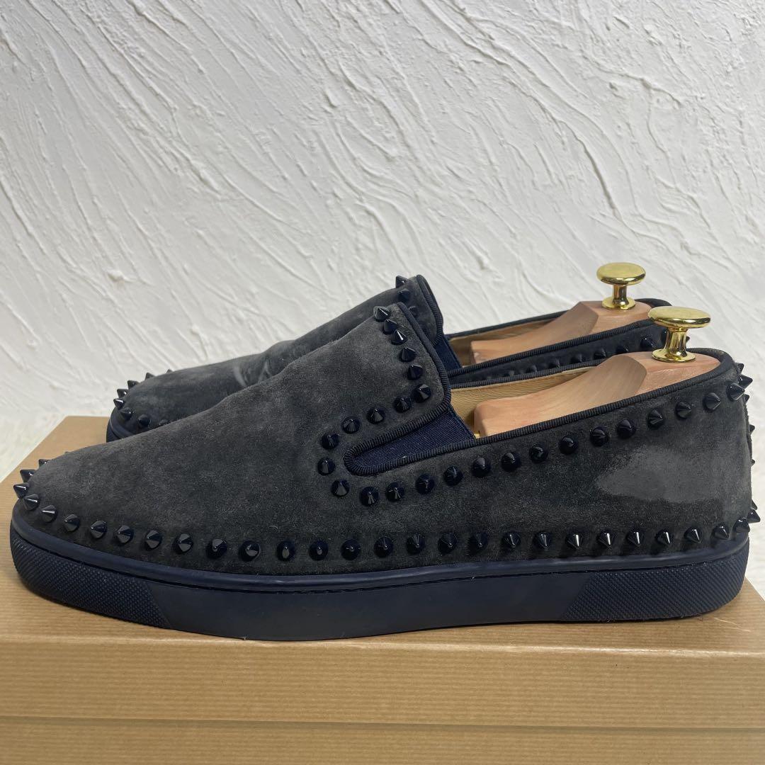 Christian Louboutin Slip-ons Shoes Sneakers Studs EU 43 US 10 Gray Authentic