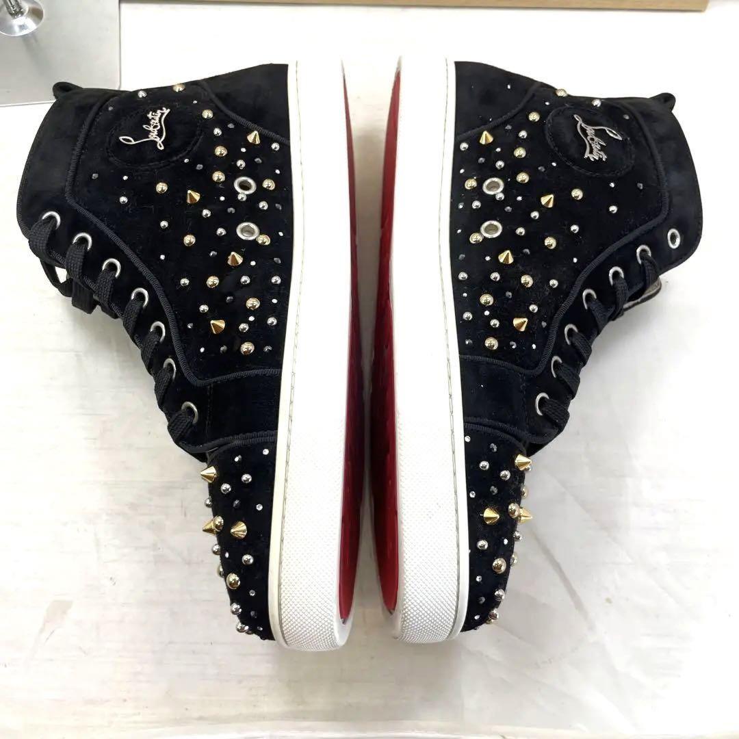 Christian Louboutin Sneakers Shoes High-cut Studs EU 41 US 8 Black Authentic