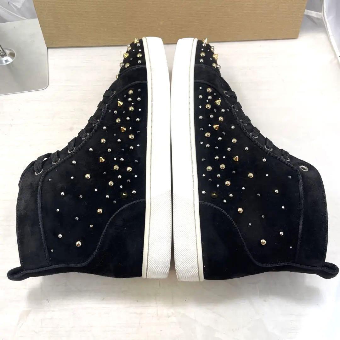 Christian Louboutin Sneakers Shoes High-cut Studs EU 41 US 8 Black Authentic
