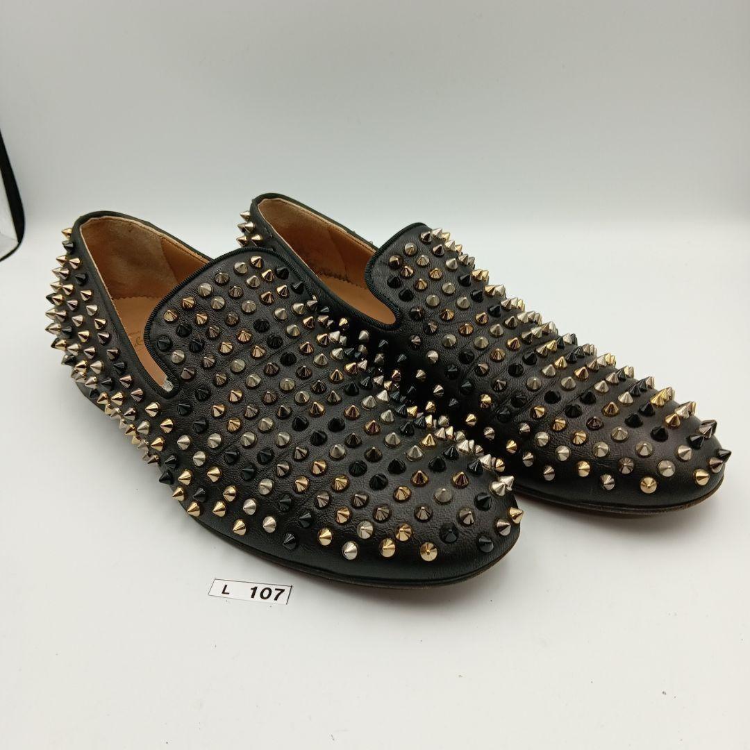Christian Louboutin Slip-ons Shoes Sneakers Studs EU 42.5 US 9.5 Black Authentic